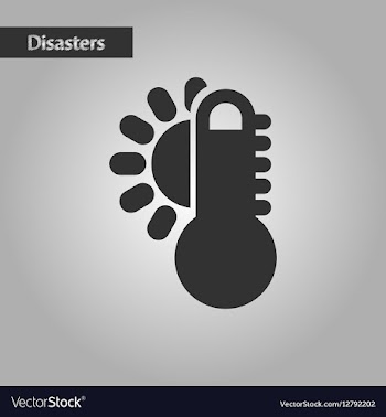 Black and white style thermometer hot weather vector image