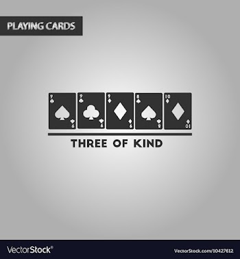 Black and white style three of a kind vector image
