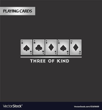 Black and white style three of a kind vector image