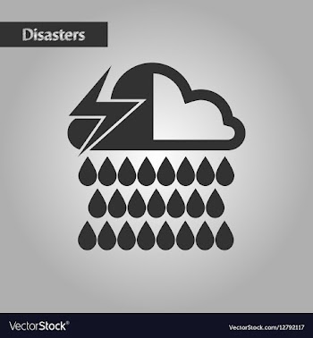 Black and white style thunderstorm rain cloud vector image