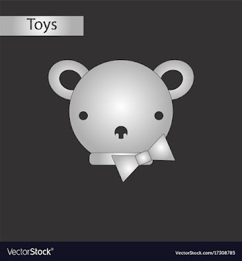 Black and white style toy bear vector image