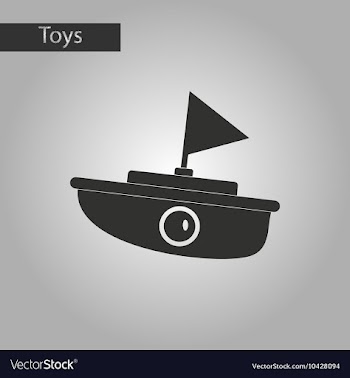 Black and white style toy boat vector image