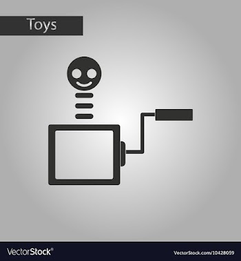 Black and white style toy box vector image