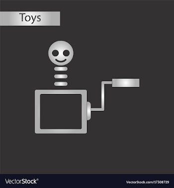 Black and white style toy box vector image
