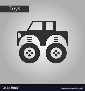 Black and white style toy car vector image