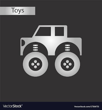 Black and white style toy car vector image