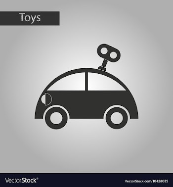 Black and white style toy car with key vector image