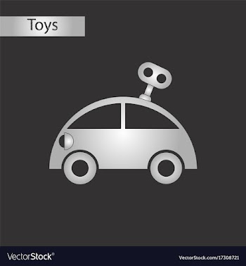 Black and white style toy car with key vector image