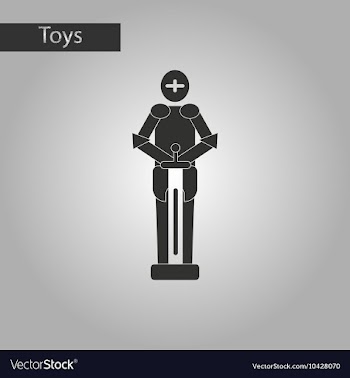 Black and white style toy child soldier Knight vector image