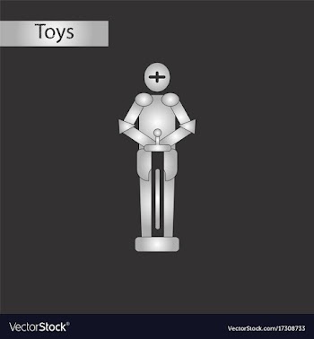 Black and white style toy child soldier knight vector image
