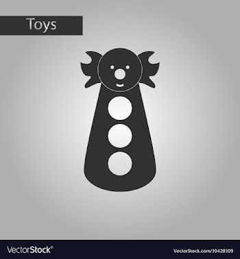 Black and white style toy clown vector image