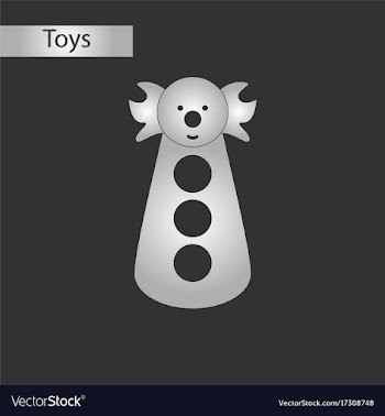 Black and white style toy clown vector image