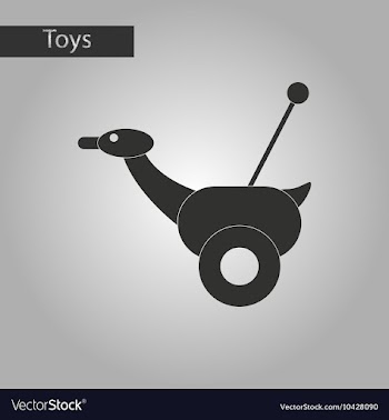 Black and white style toy duck vector image