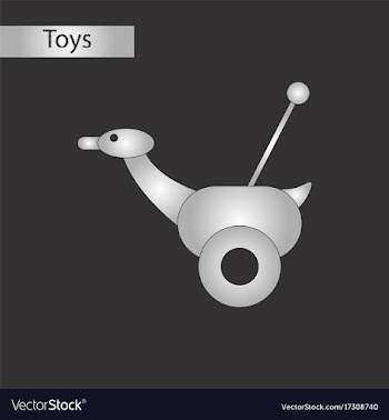 Black and white style toy duck vector image
