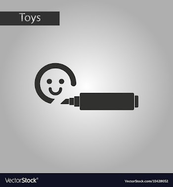 Black and white style toy felt-tip marker vector image