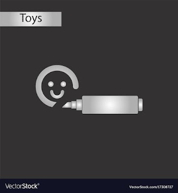Black and white style toy felt-tip marker vector image