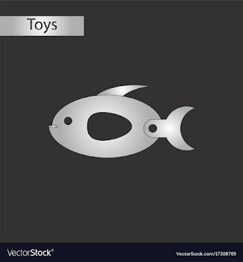 Black and white style toy fish vector image
