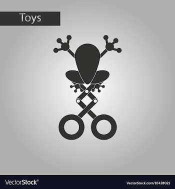 Black and white style toy frog vector image