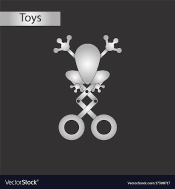 Black and white style toy frog vector image