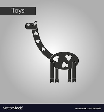 Black and white style toy giraffe vector image