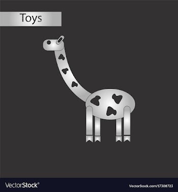 Black and white style toy giraffe vector image