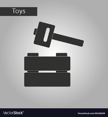 Black and white style toy hammer vector image
