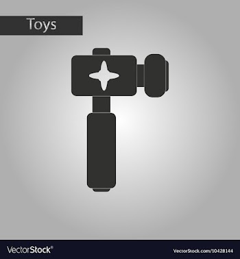 Black and white style toy hammer vector image