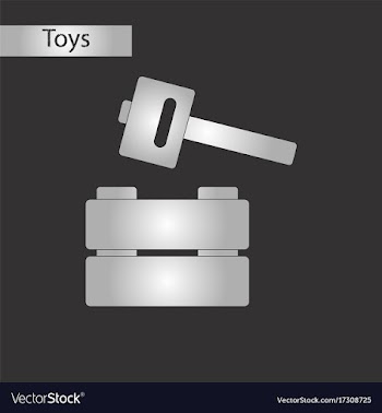 Black and white style toy hammer vector image