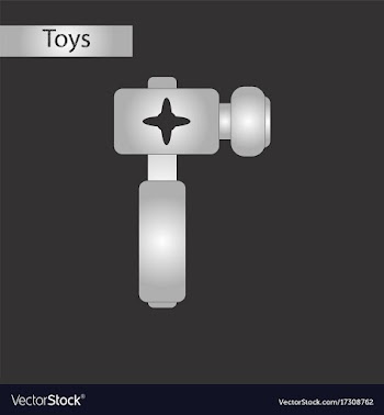 Black and white style toy hammer vector image