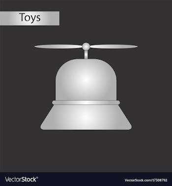 Black and white style toy helicopter vector image