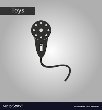 Black and white style toy microphone vector image