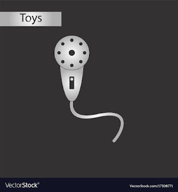 Black and white style toy microphone vector image