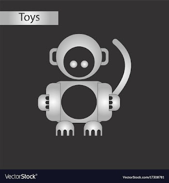 Black and white style toy monkey vector image