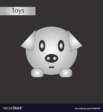 Black and white style toy pig vector image