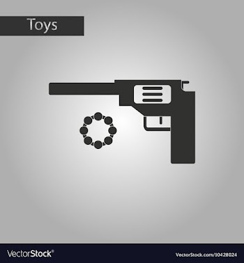 Black and white style toy pistol vector image