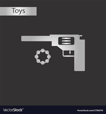 Black and white style toy pistol vector image