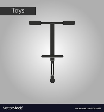 Black and white style toy pogo stick vector image