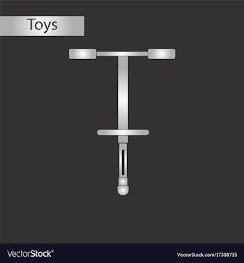 Black and white style toy pogo stick vector image