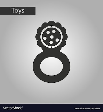 Black and white style toy rattle vector image