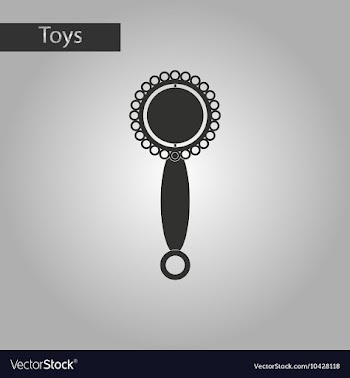 Black and white style toy rattle vector image