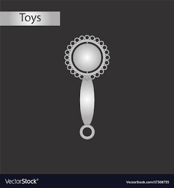 Black and white style toy rattle vector image