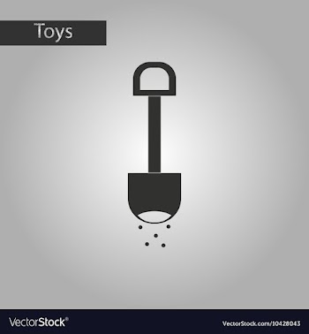 Black and white style toy shovel sand vector image