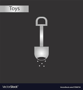 Black and white style toy shovel sand vector image