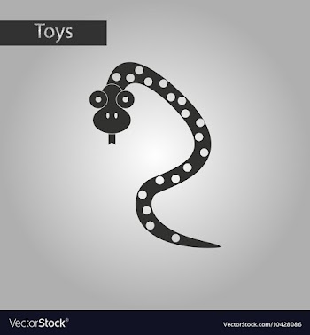 Black and white style toy snake vector image
