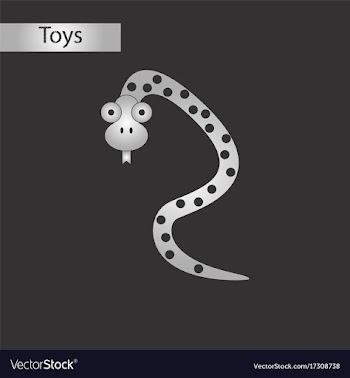 Black and white style toy snake vector image