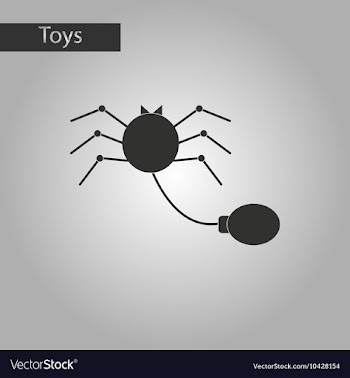 Black and white style toy spider vector image