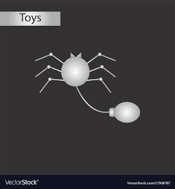 Black and white style toy spider vector image