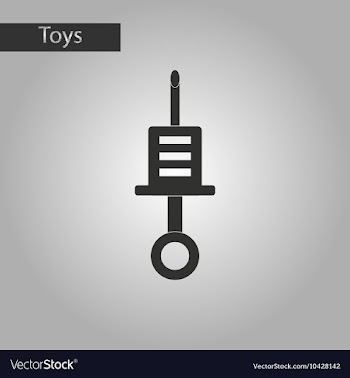 Black and white style toy syringe vector image