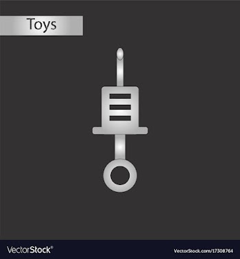 Black and white style toy syringe vector image