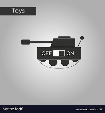 Black and white style toy tank vector image